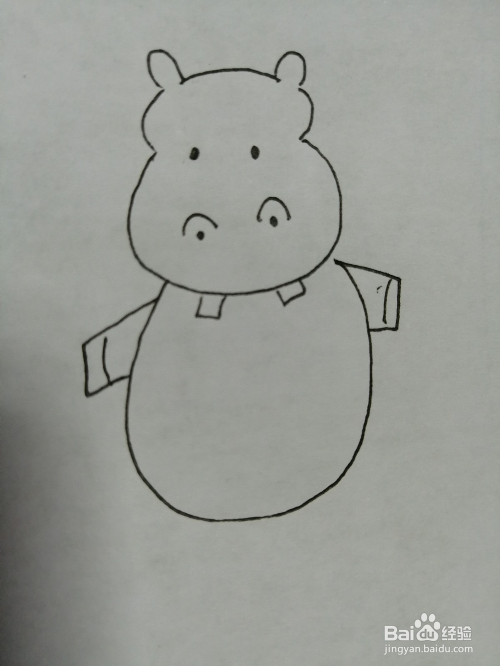 俏皮的小河马怎么画