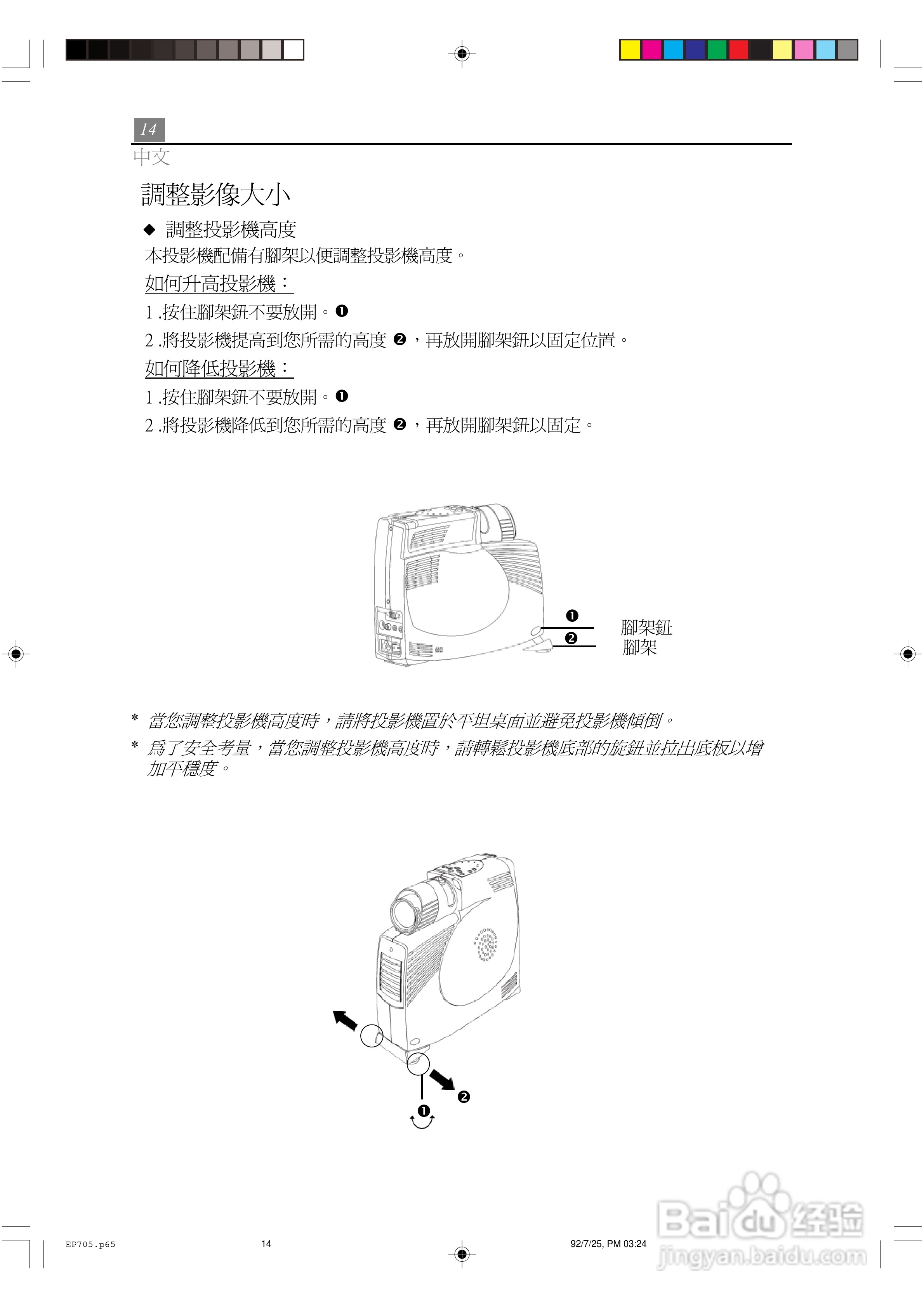 Optoma奥图码 EP705投影机说明书:[2]