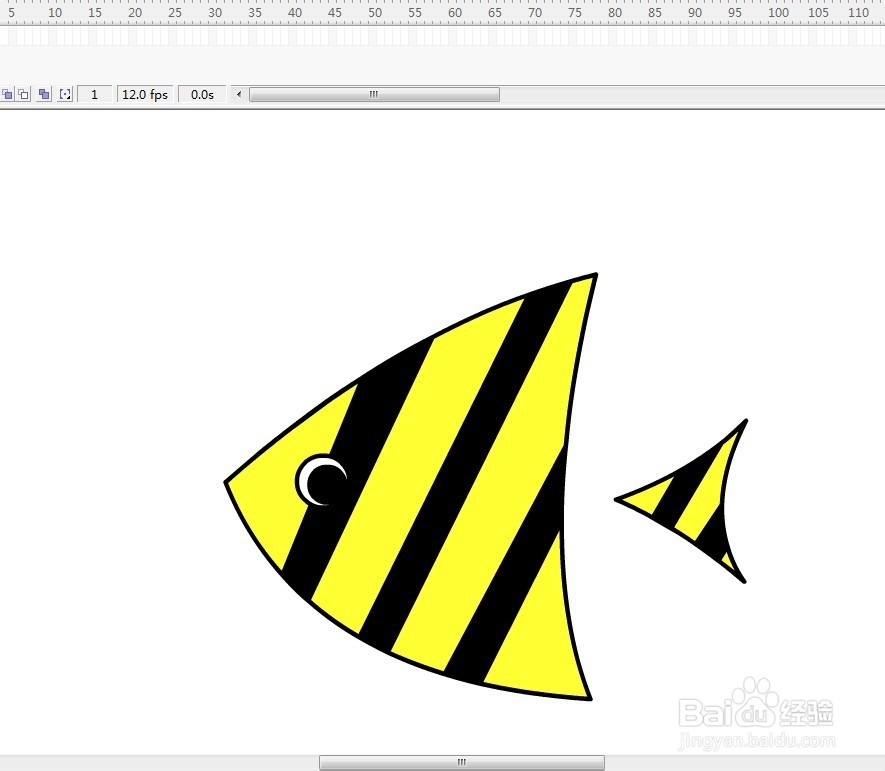 flash用三角形绘制一条热带鱼的教程