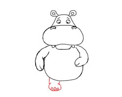 简笔画---怎么画可爱的河马