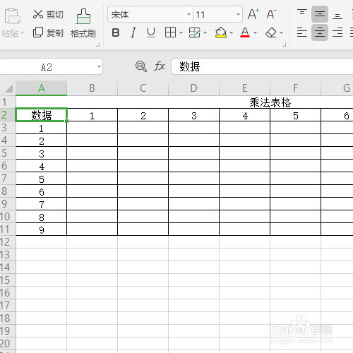 如何制作九九乘法表