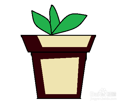 如何画盆栽的简笔画