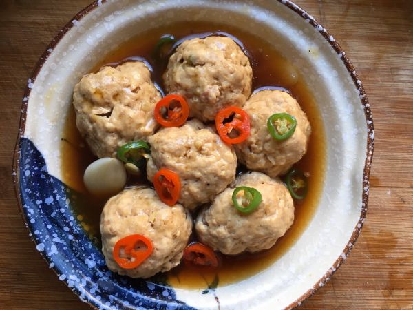 清蒸肉末豆腐丸子