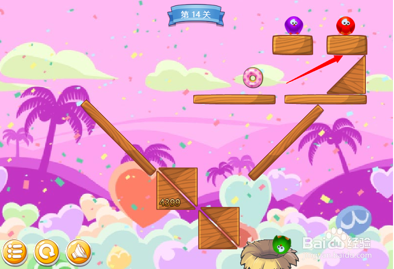 小游戏泡泡鸟历险记第14关