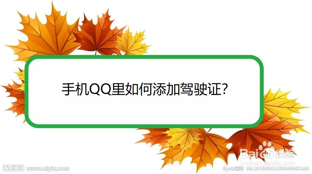 <b>手机QQ里如何添加驾驶证</b>