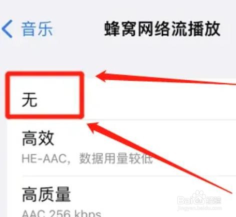 怎么取消iphone蜂窝网络流播放？