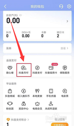 抖音app怎么看月付额度？