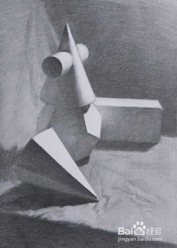 素描石膏几何形体画法(十五)