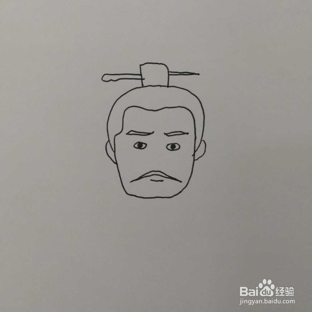 三国之孙权铅笔画/简笔画绘画方法