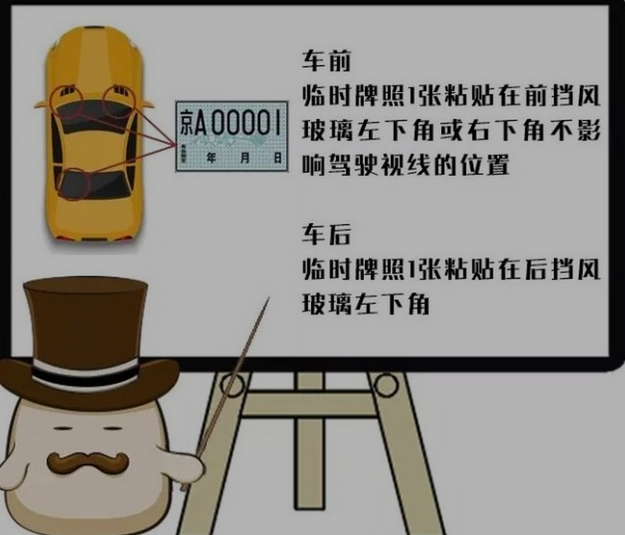 新车怎么贴临时牌照