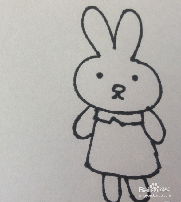 如何画兔子的儿童画？