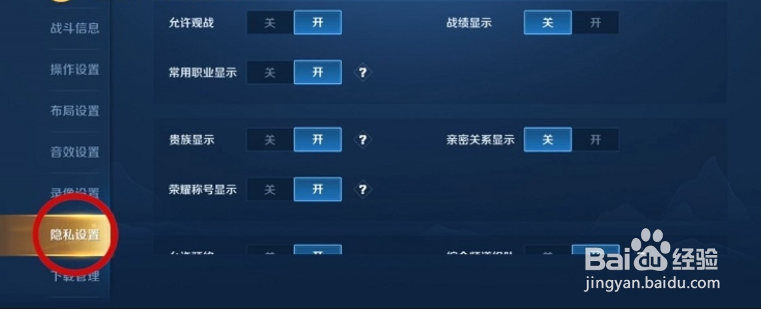 王者荣耀怎么隐藏贵族
