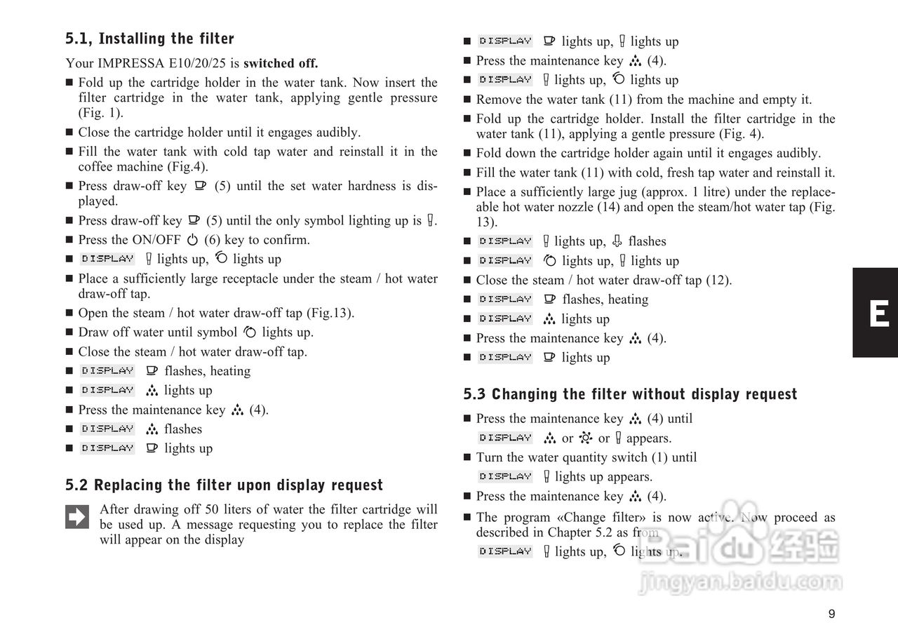 JURA IMPRESSA E25咖啡机使用手册:[1]
