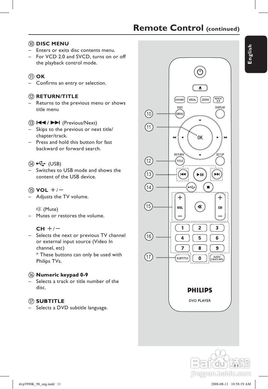 飞利浦DVP5990K/98 DVD播放机使用说明书:[1]