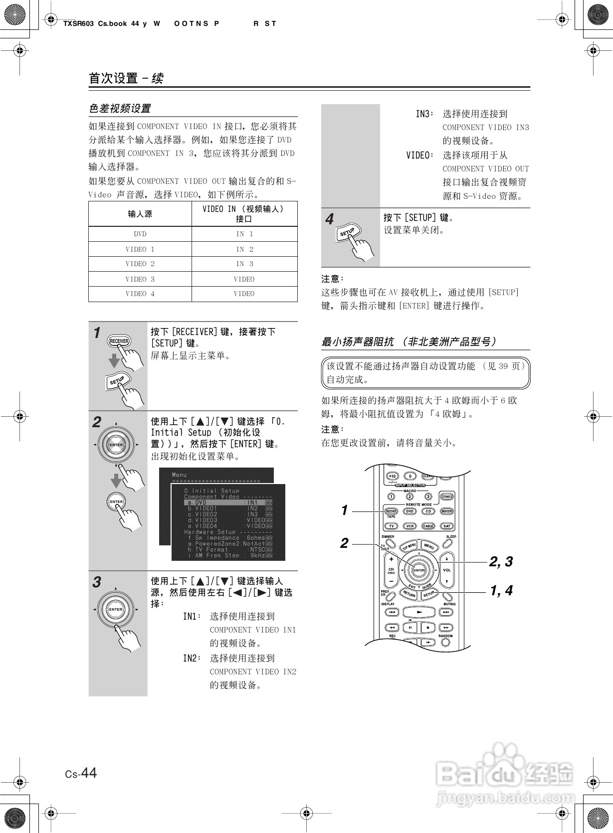安桥AV接收机TX-SR603型使用说明书:[3]
