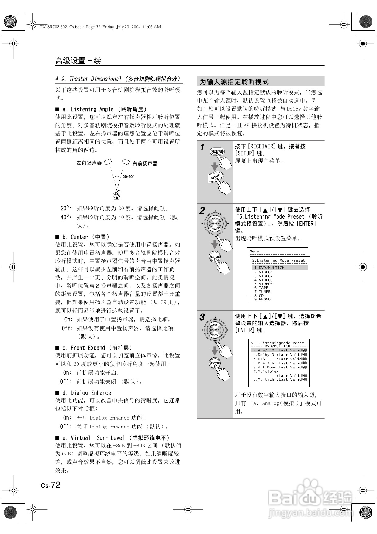 安桥AV接收机TX-SR702型使用说明书:[4]