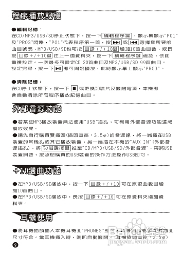 旺德电通PRC-CU05手提CD/MP3/USB音响说明书