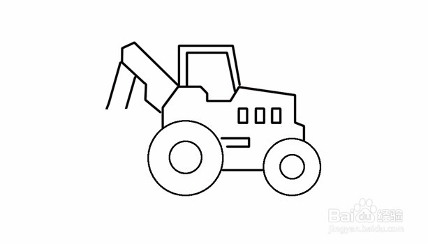 简笔画--如何画工程车打桩机