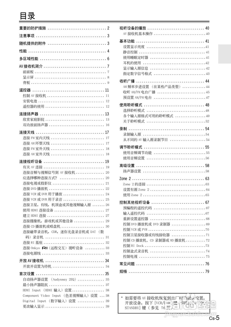 ONKYO TX-SR506AV接收机使用手册:[1]