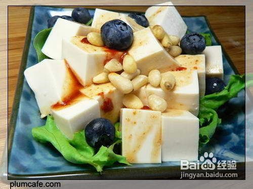 辣调生菜松子嫩豆腐的做法