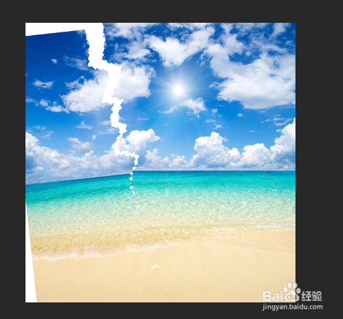 PS怎么做图片撕裂效果