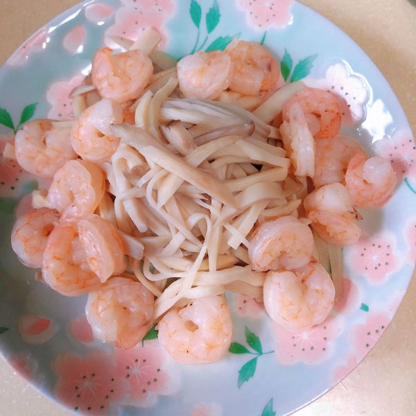 凉拌虾仁杏鲍菇