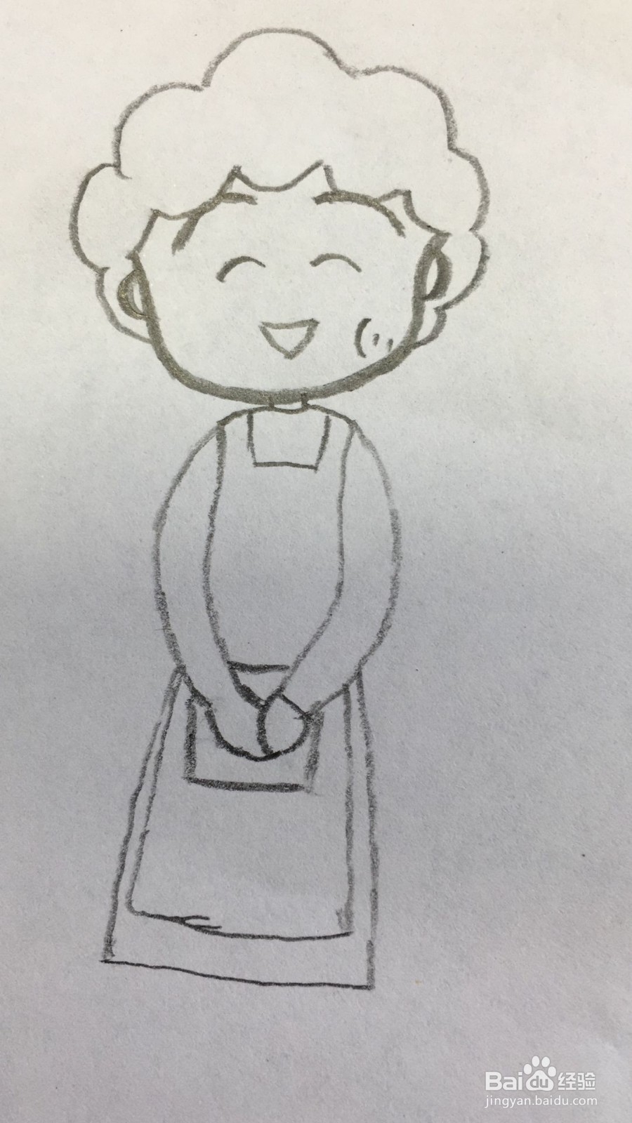 围裙奶奶怎么画
