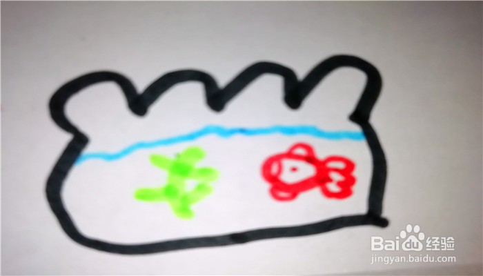 怎么样用简笔画画鱼缸