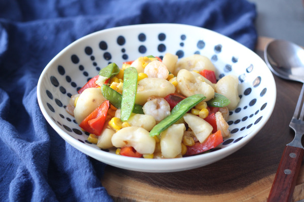 时蔬马蹄炒虾仁