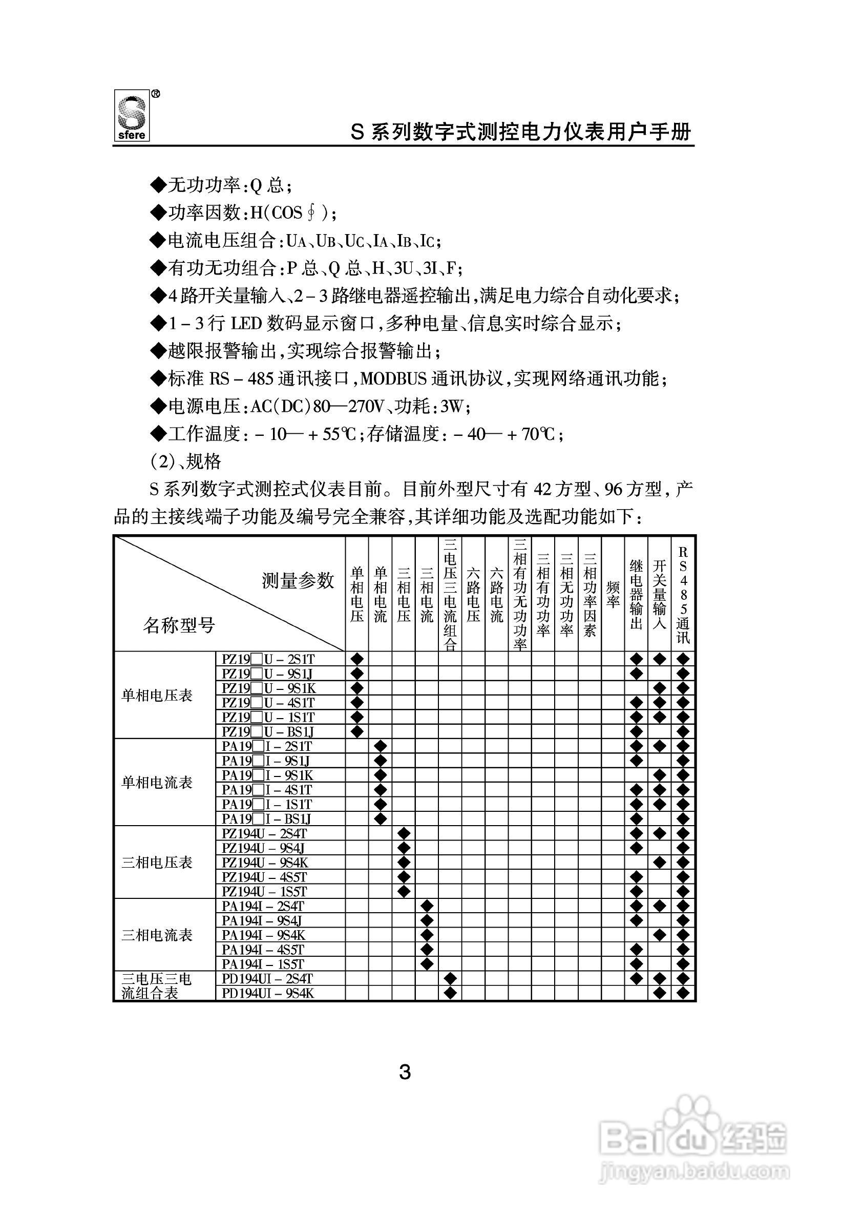 斯菲尔PD194H-2S1T数字式测控电力仪表用户手册:[1]