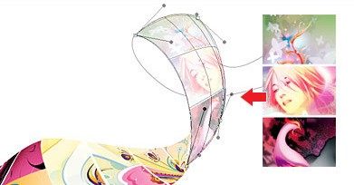 Photoshop制作图片拼接飘舞丝带特效