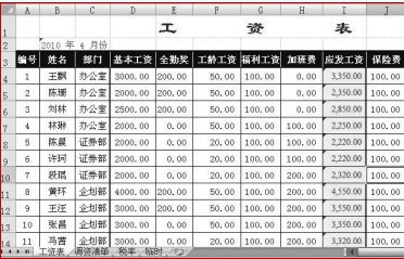 巧用Excel的Vlookup函数批量调整工资表