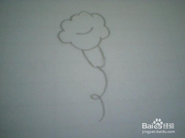 简笔画喇叭花：