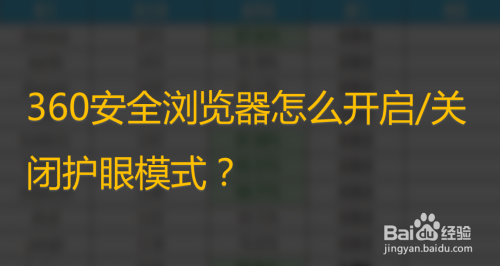 360安全浏览器怎么开启/关闭护眼模式？