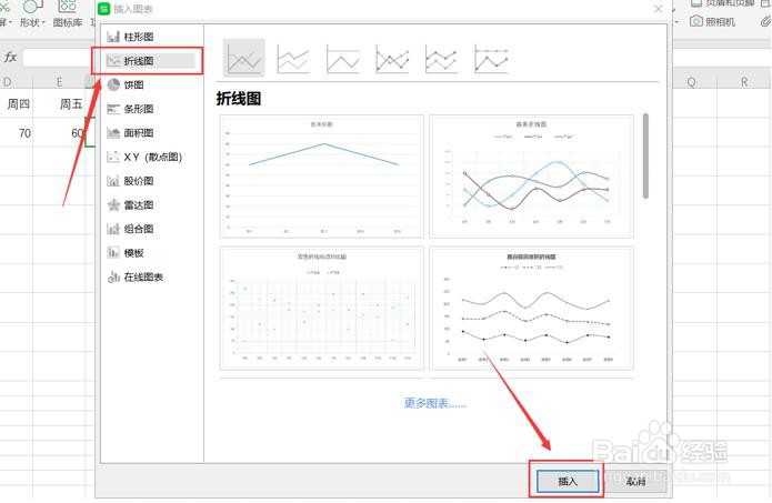 Excel表格中如何插入迷你折线图?