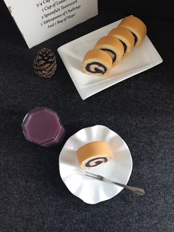 紫薯夹心蛋糕卷