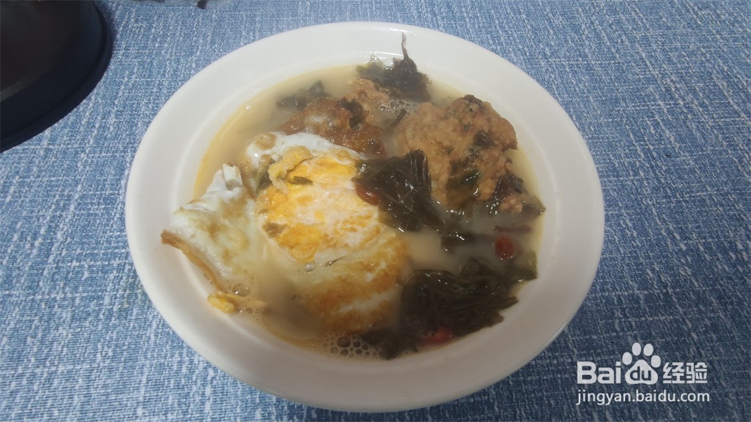 西红柿煎蛋酸汤丸子