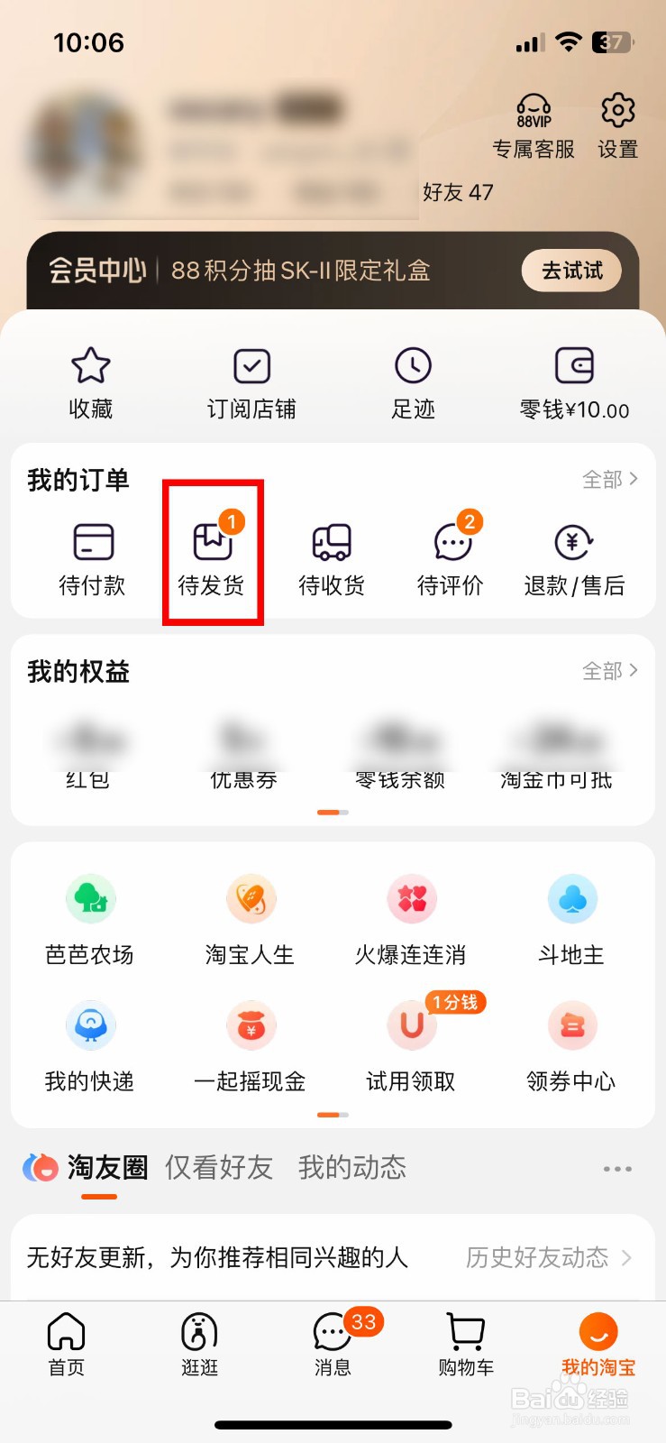 支付宝集五福抢到的环保袋盲盒怎么看发货进度
