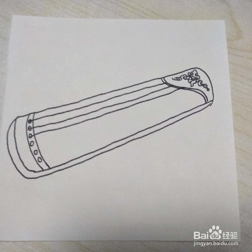 如何画一个古典风格的乐器古筝简笔画教程