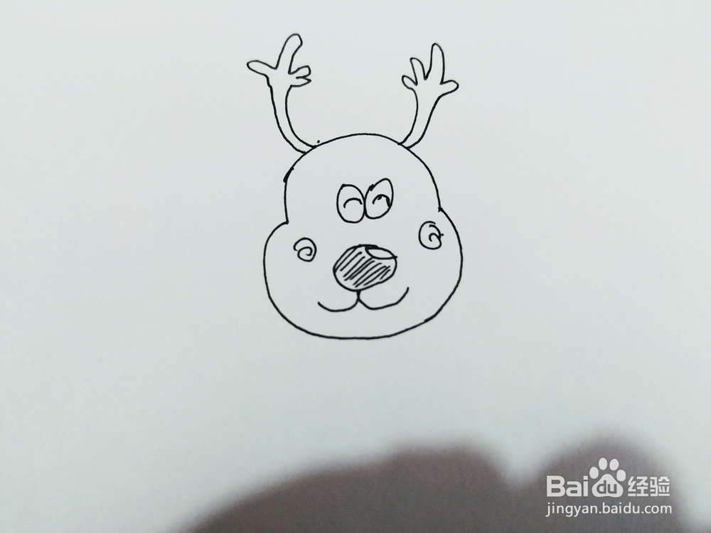 怎么画麋鹿和雪人简笔画