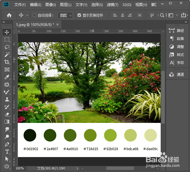 ps怎么把图片颜色添加到色板