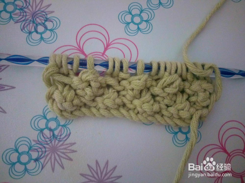 棒针菠萝花的织法