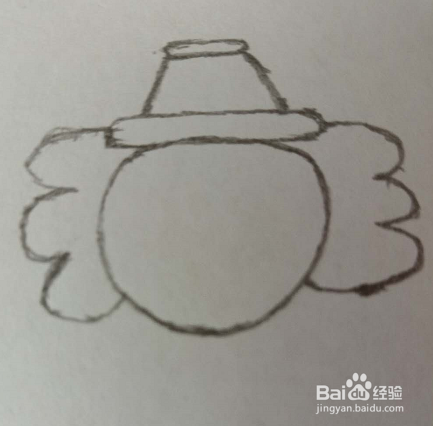 手绘画卡通可爱的小丑