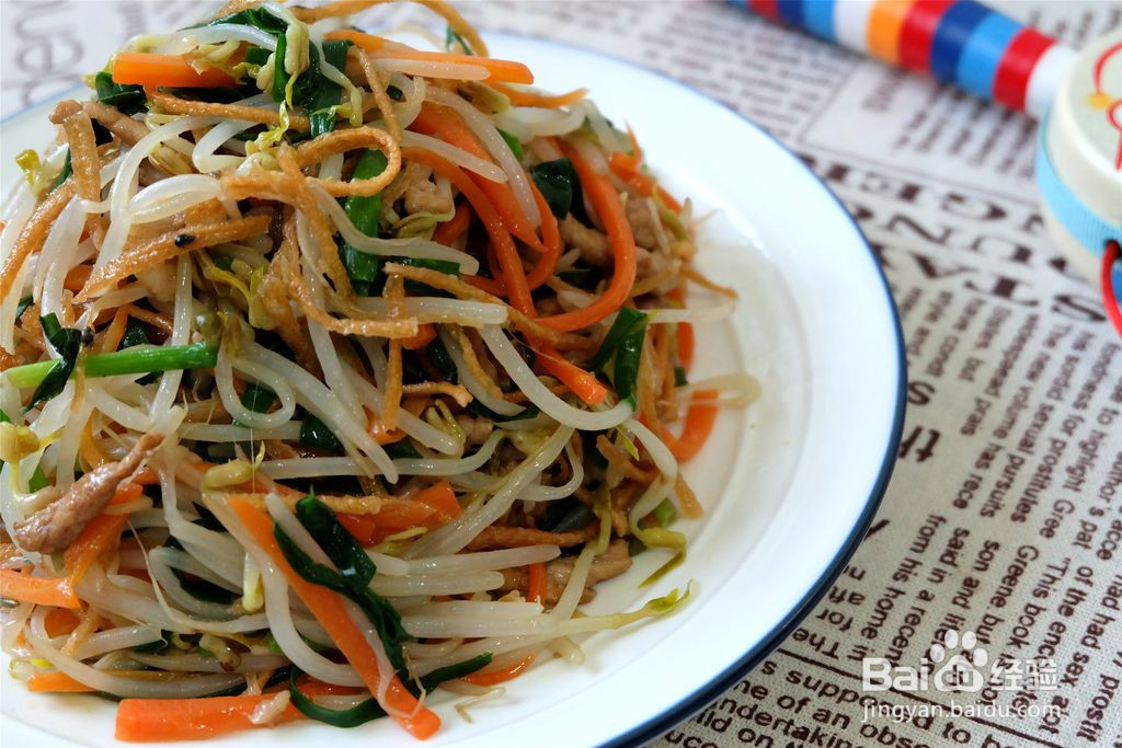 馓子炒绿豆芽的做法