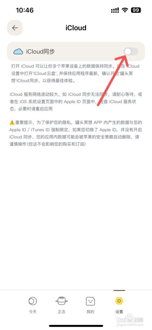 罐头冥想如何关闭与iCloud同步