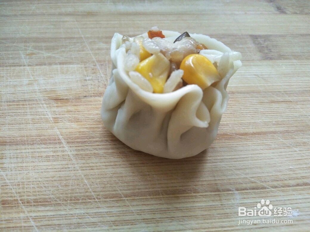 虾仁烧麦饺子皮版的做法