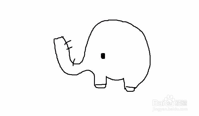 手绘短鼻小胖象的方法