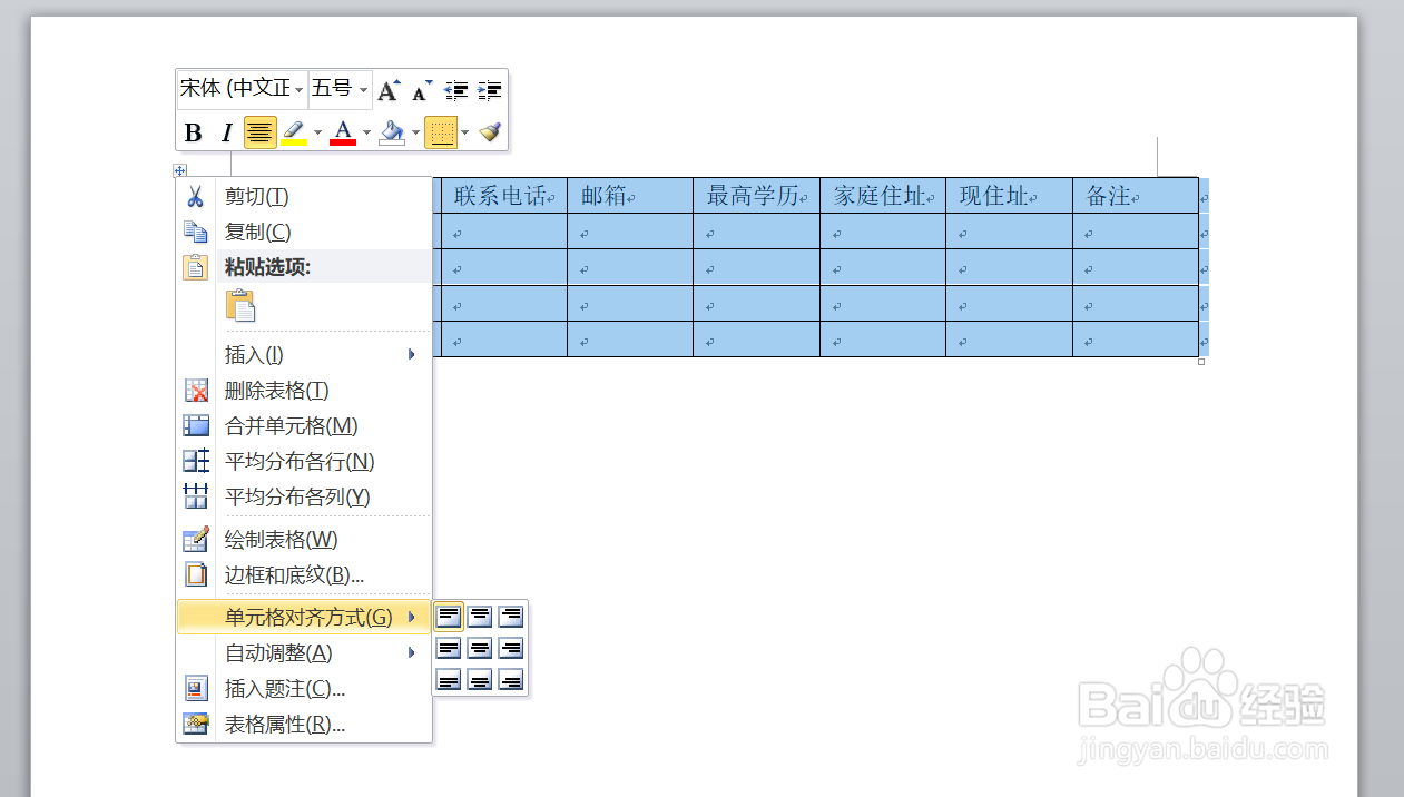 word文档表格自由调整