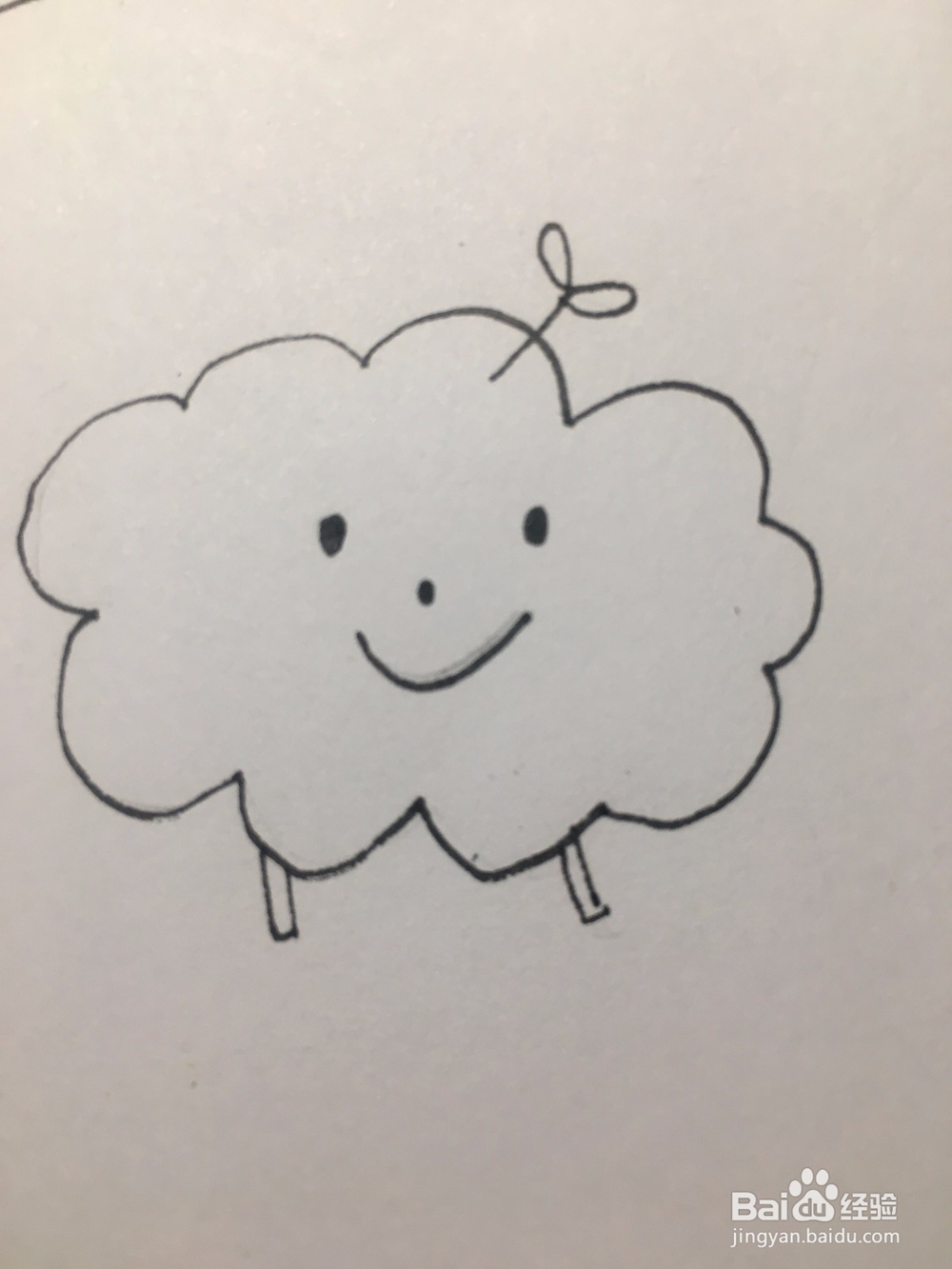 卡爱的卡通云简笔画 卡通云的简单画法 儿童画