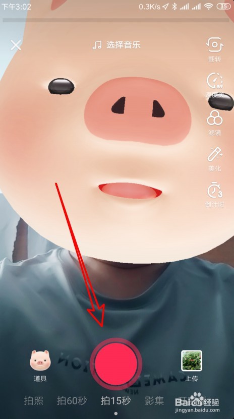抖音上一个猪头特效在哪里